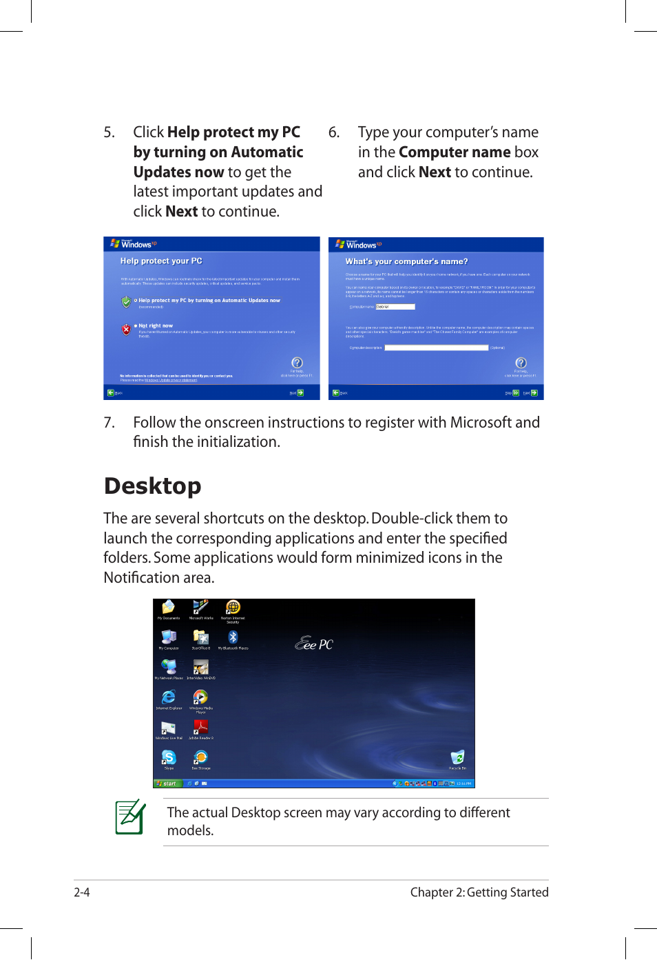 Desktop, Desktop -4 | Asus Eee PC S101H/XP User Manual | Page 24 / 58