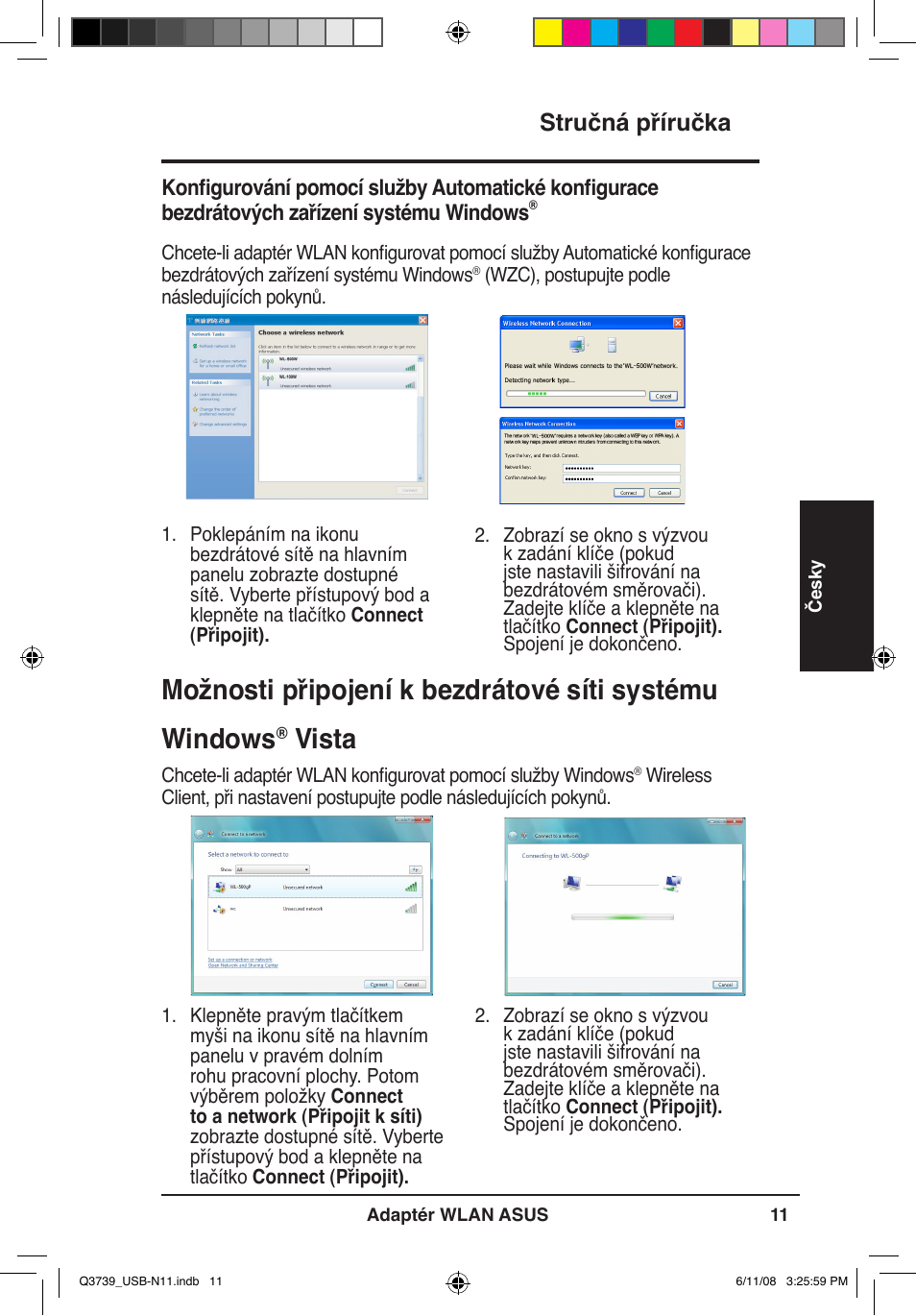 Vista, Stručná příručka | Asus USB-N11 User Manual | Page 14 / 83