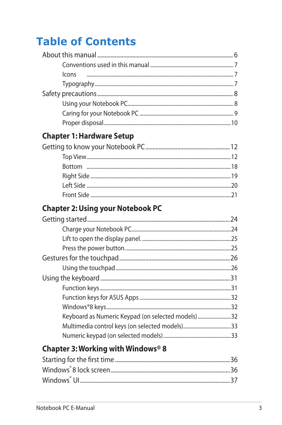 Asus X502CA User Manual | Page 3 / 104