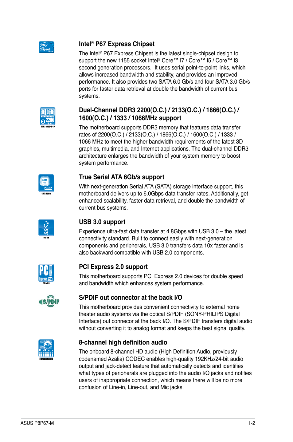 Asus P8P67-M User Manual | Page 14 / 80