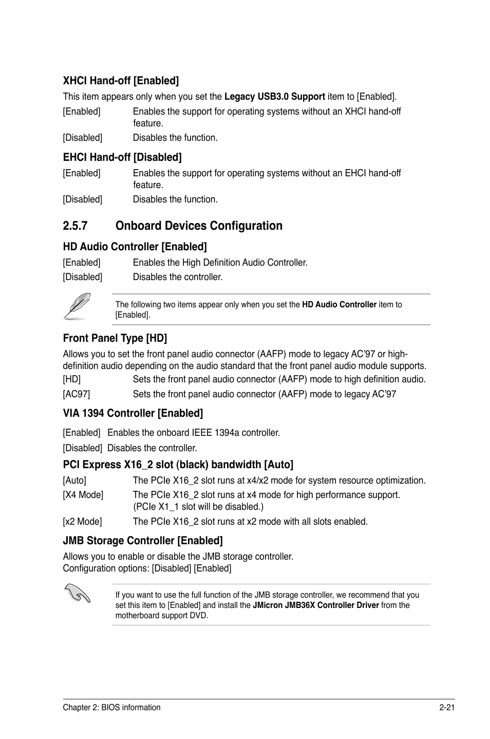 7 onboard devices configuration, Onboard devices configuration -21 | Asus P8P67-M User Manual | Page 69 / 80
