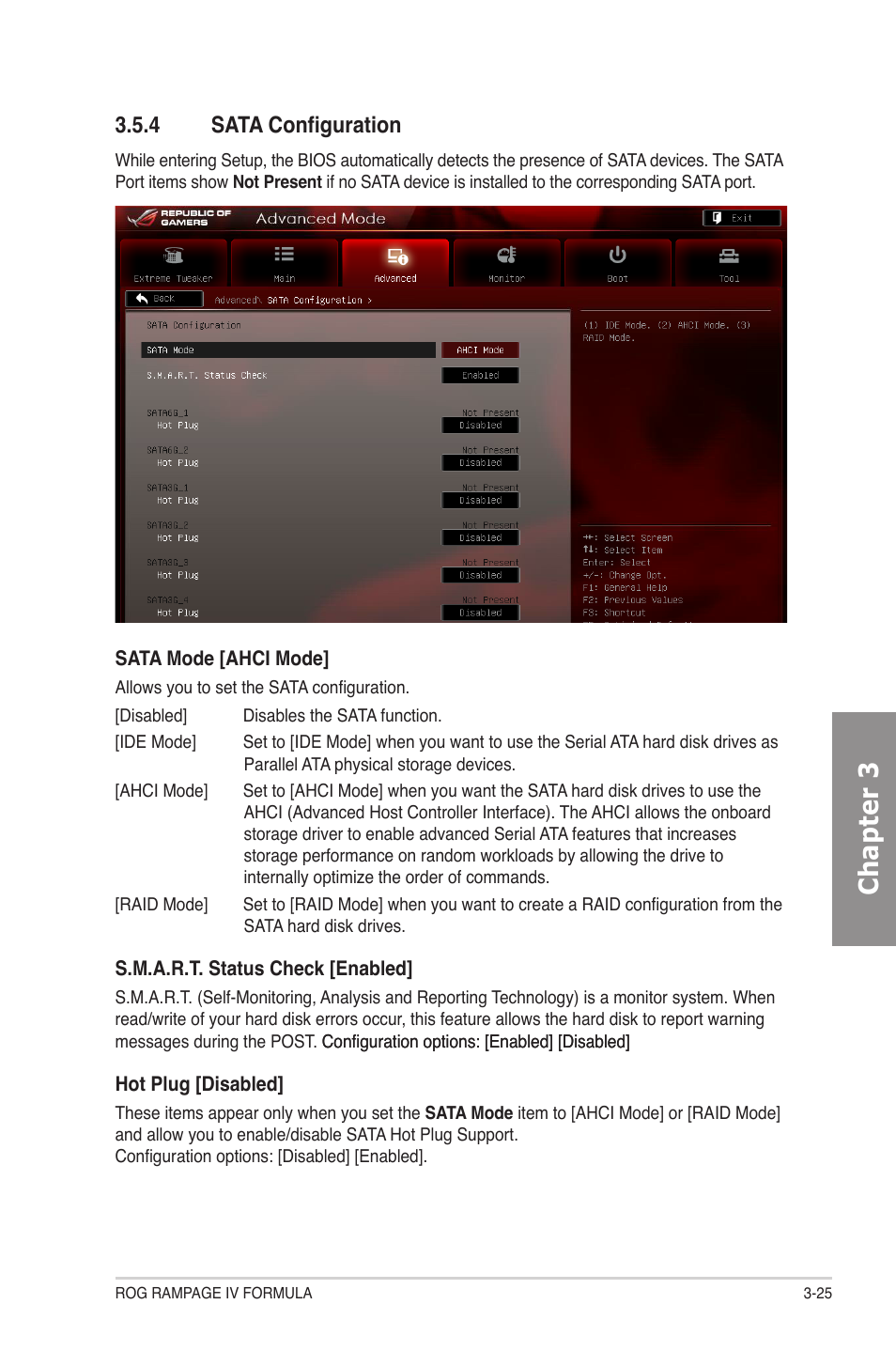 4 sata configuration, Sata configuration -25, Chapter 3 | Asus Rampage IV Formula User Manual | Page 103 / 174