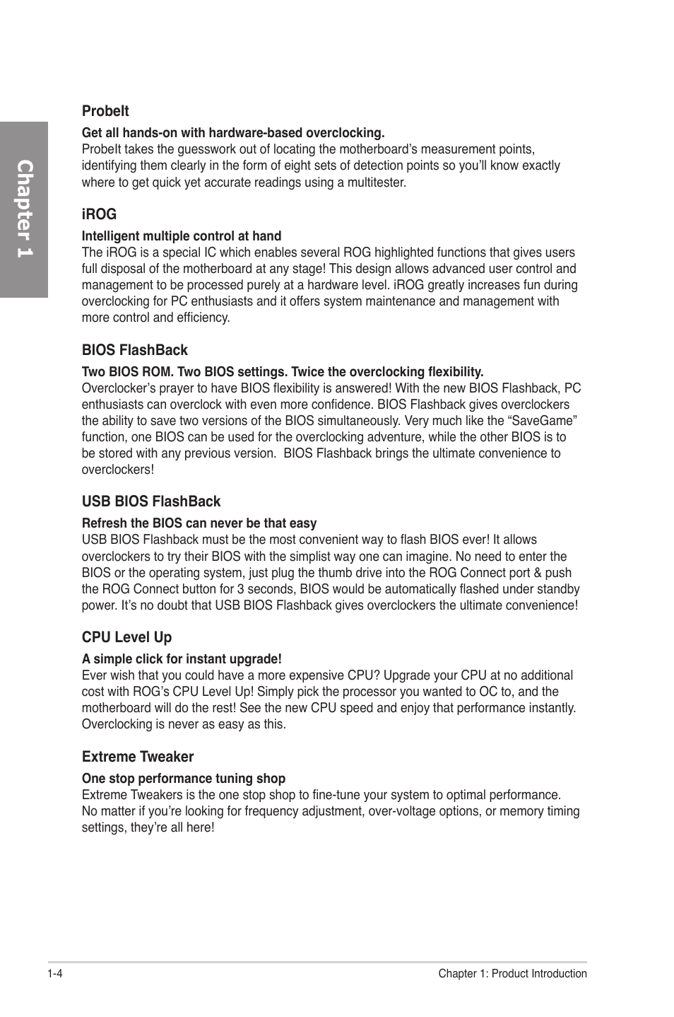 Chapter 1 | Asus Rampage IV Formula User Manual | Page 22 / 174