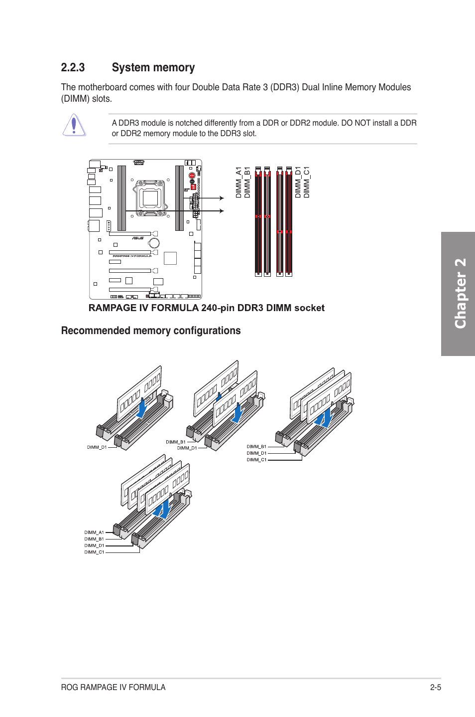 3 system memory, System memory -5, Chapter 2 | Asus Rampage IV Formula User Manual | Page 29 / 174