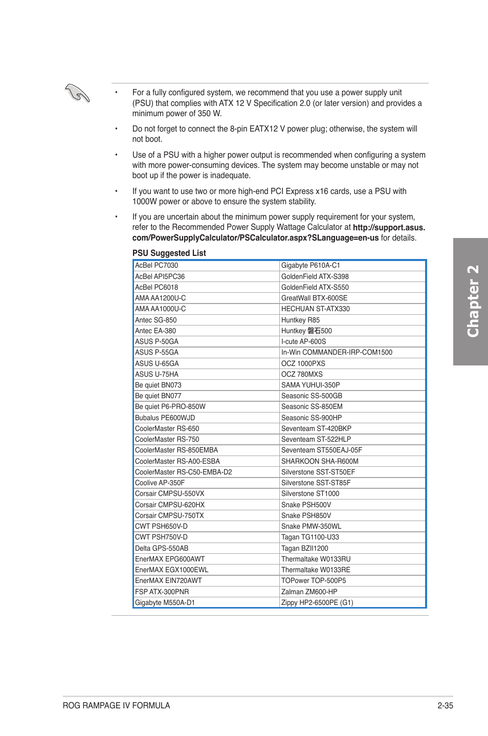 Chapter 2 | Asus Rampage IV Formula User Manual | Page 59 / 174