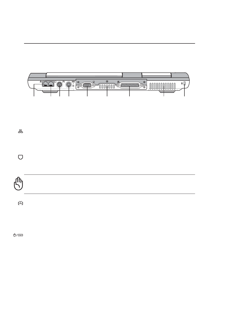 Rear side, Knowing the parts tv-out port, Lan port | Modem port, Ps/2 port | Asus L4R User Manual | Page 23 / 72