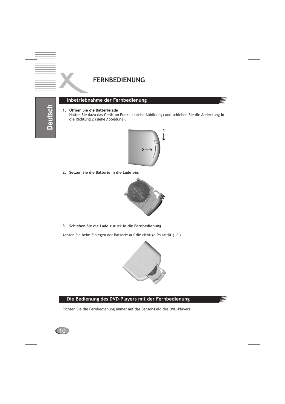Deutsch, Fernbedienung | Xoro HSD 710 User Manual | Page 10 / 124