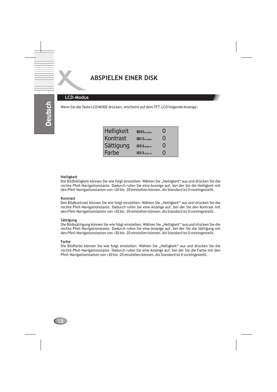 Deutsch, Abspielen einer disk | Xoro HSD 710 User Manual | Page 18 / 124