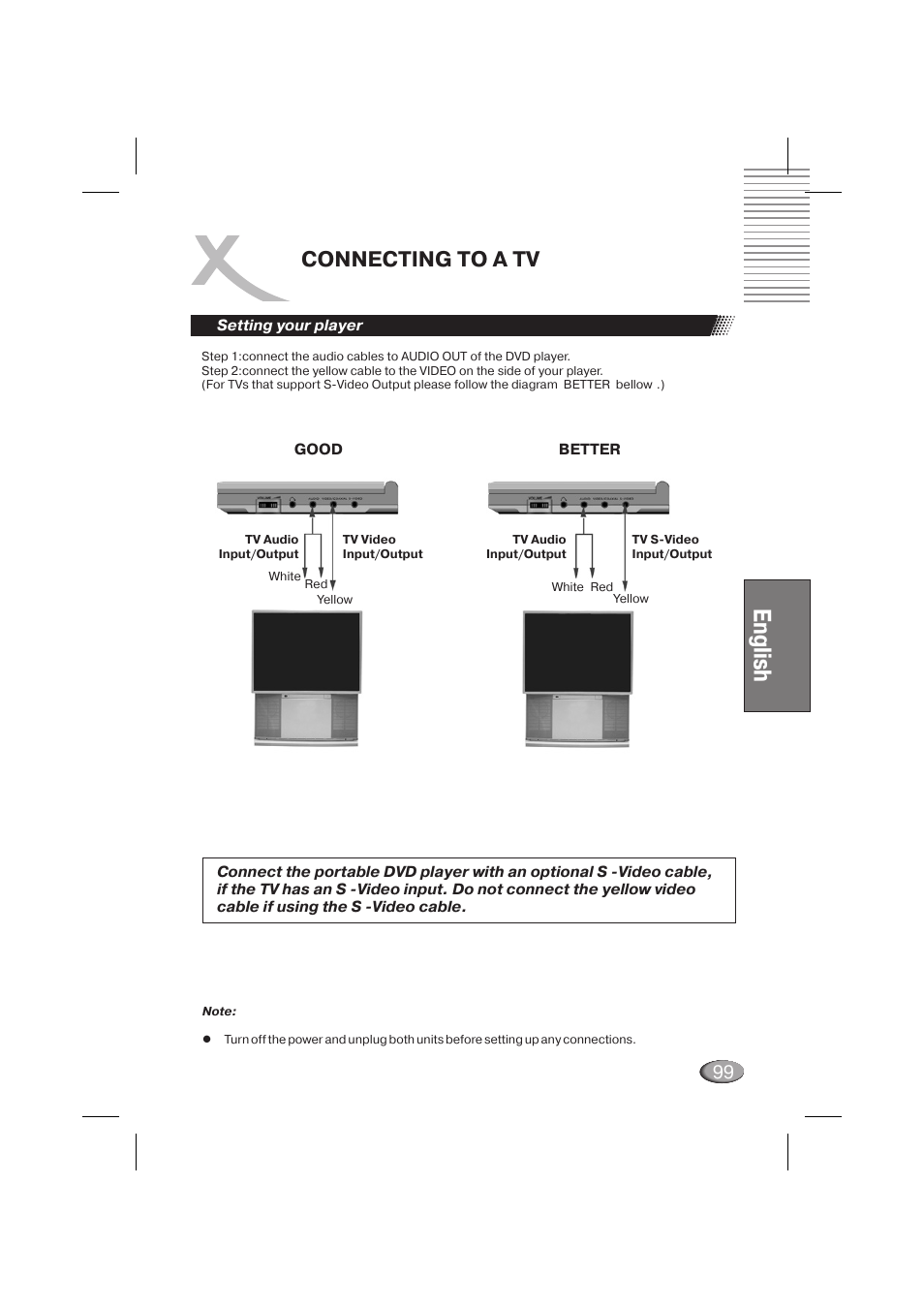 English, Connecting to a tv | Xoro HSD 710 User Manual | Page 99 / 124