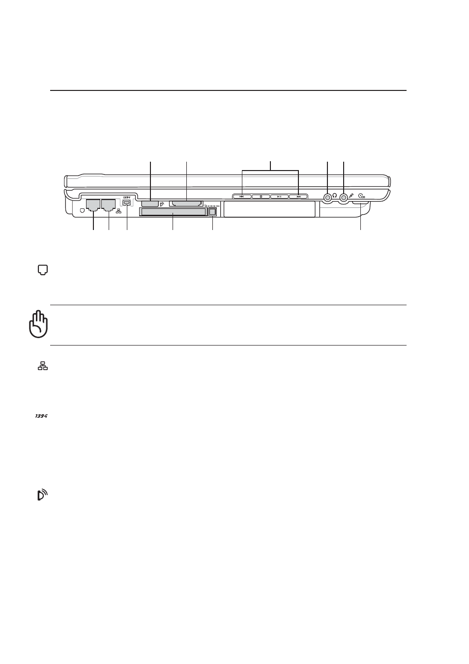 Left side, Knowing the parts, Infrared port (irda) | Lan port, Modem port, 1394 port | Asus M6N User Manual | Page 21 / 76