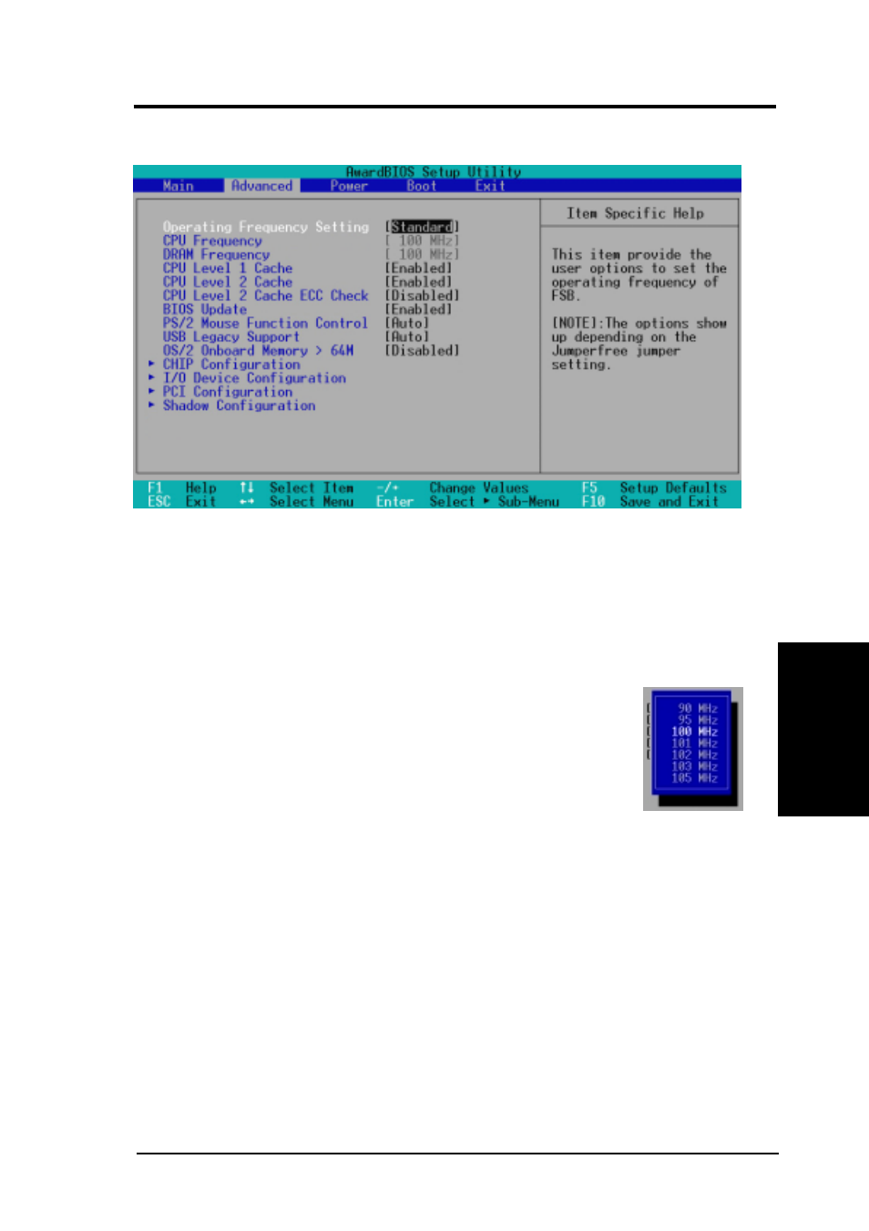 Bios setup, 4 advanced menu | Asus A7V-E User Manual | Page 53 / 84