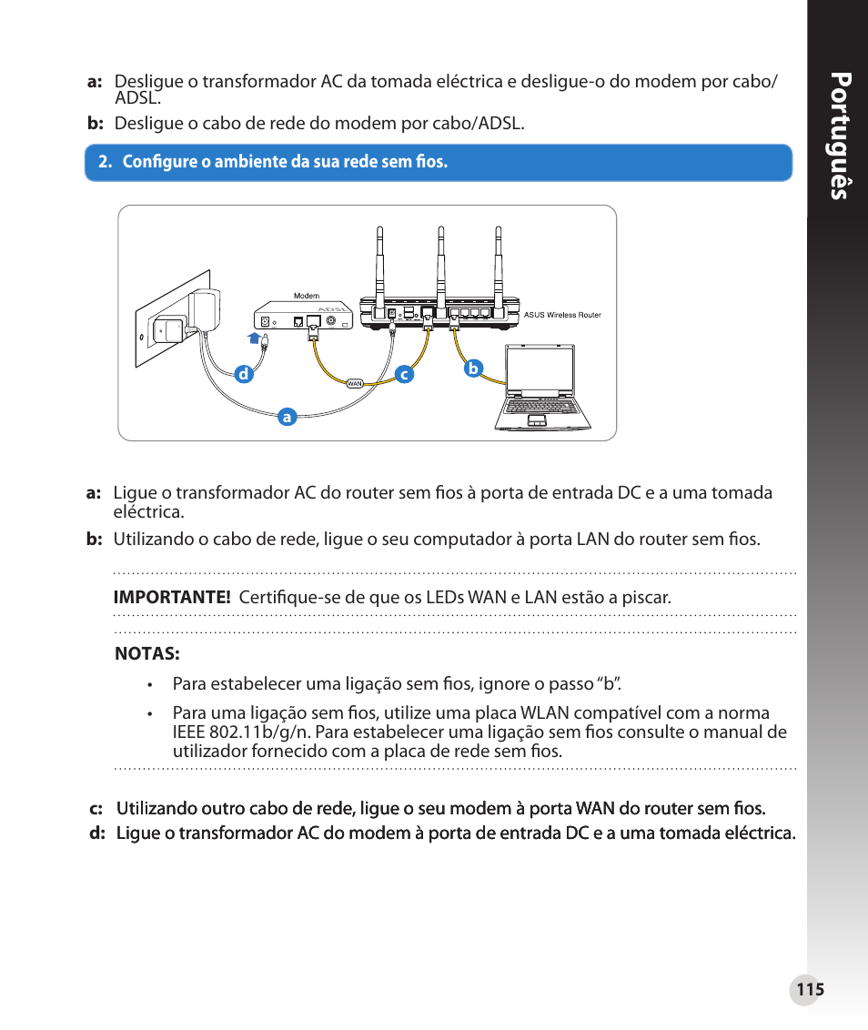 Por tuguês | Asus RT-N16 User Manual | Page 103 / 147