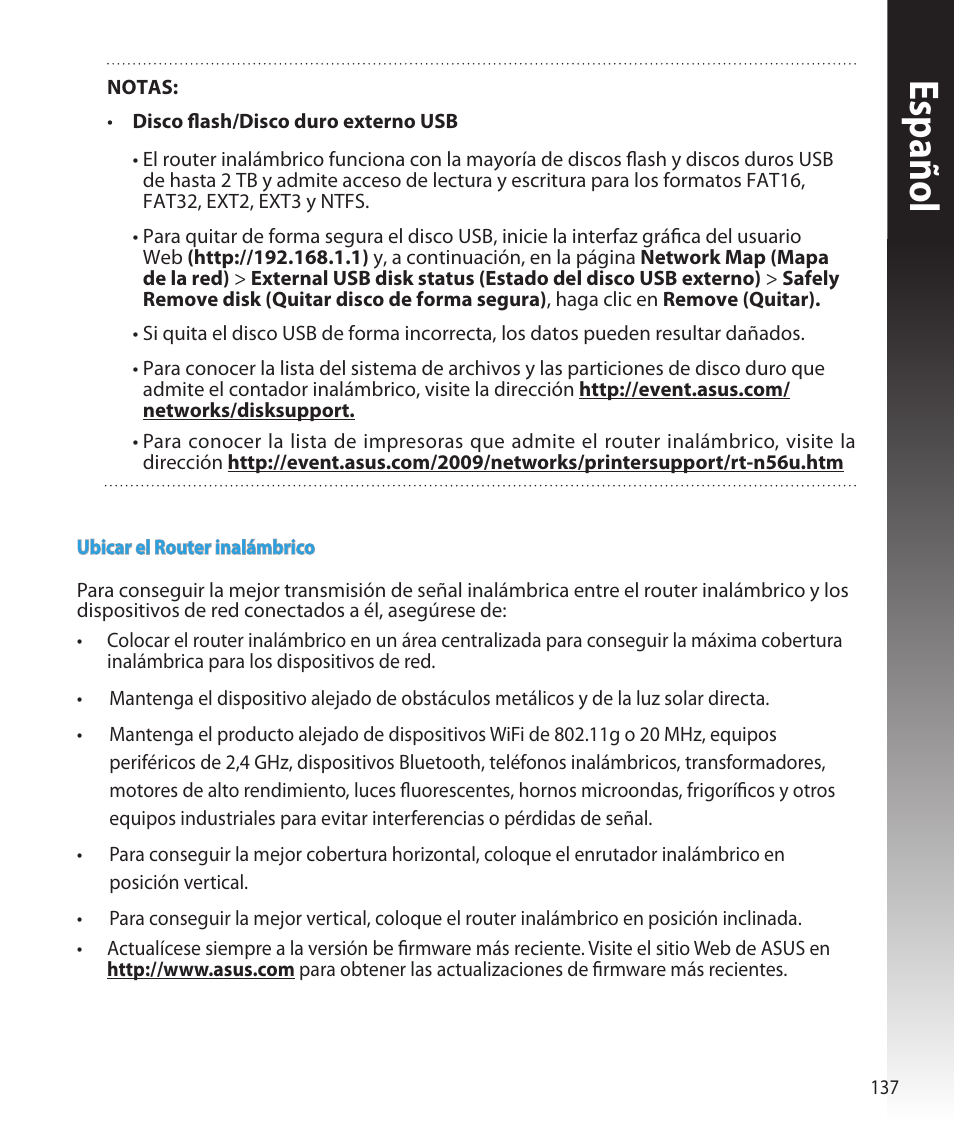 Español | Asus RT-N16 User Manual | Page 125 / 147