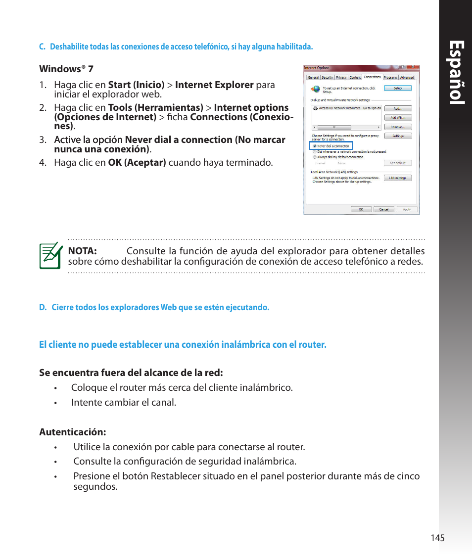 Español | Asus RT-N16 User Manual | Page 133 / 147