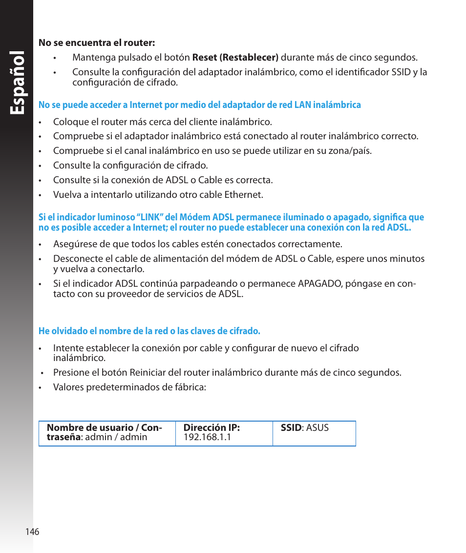 Español | Asus RT-N16 User Manual | Page 134 / 147