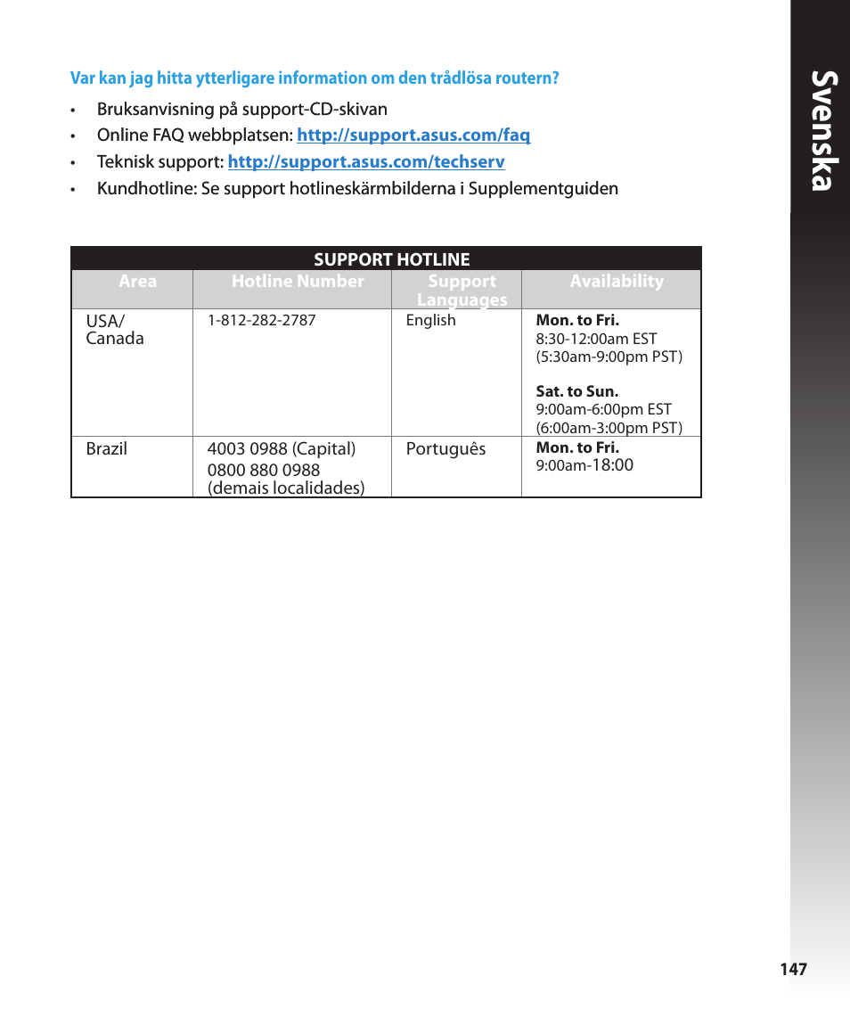 Sv ensk a | Asus RT-N16 User Manual | Page 147 / 147