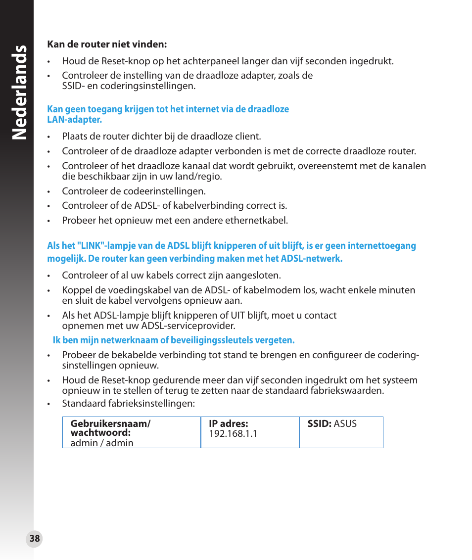 Neder lands | Asus RT-N16 User Manual | Page 38 / 147