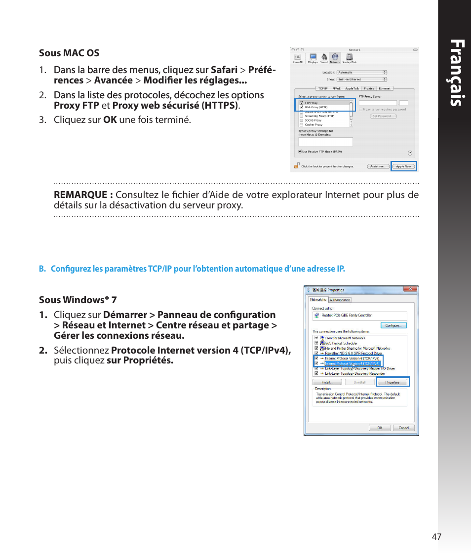 Franç ais | Asus RT-N16 User Manual | Page 47 / 147