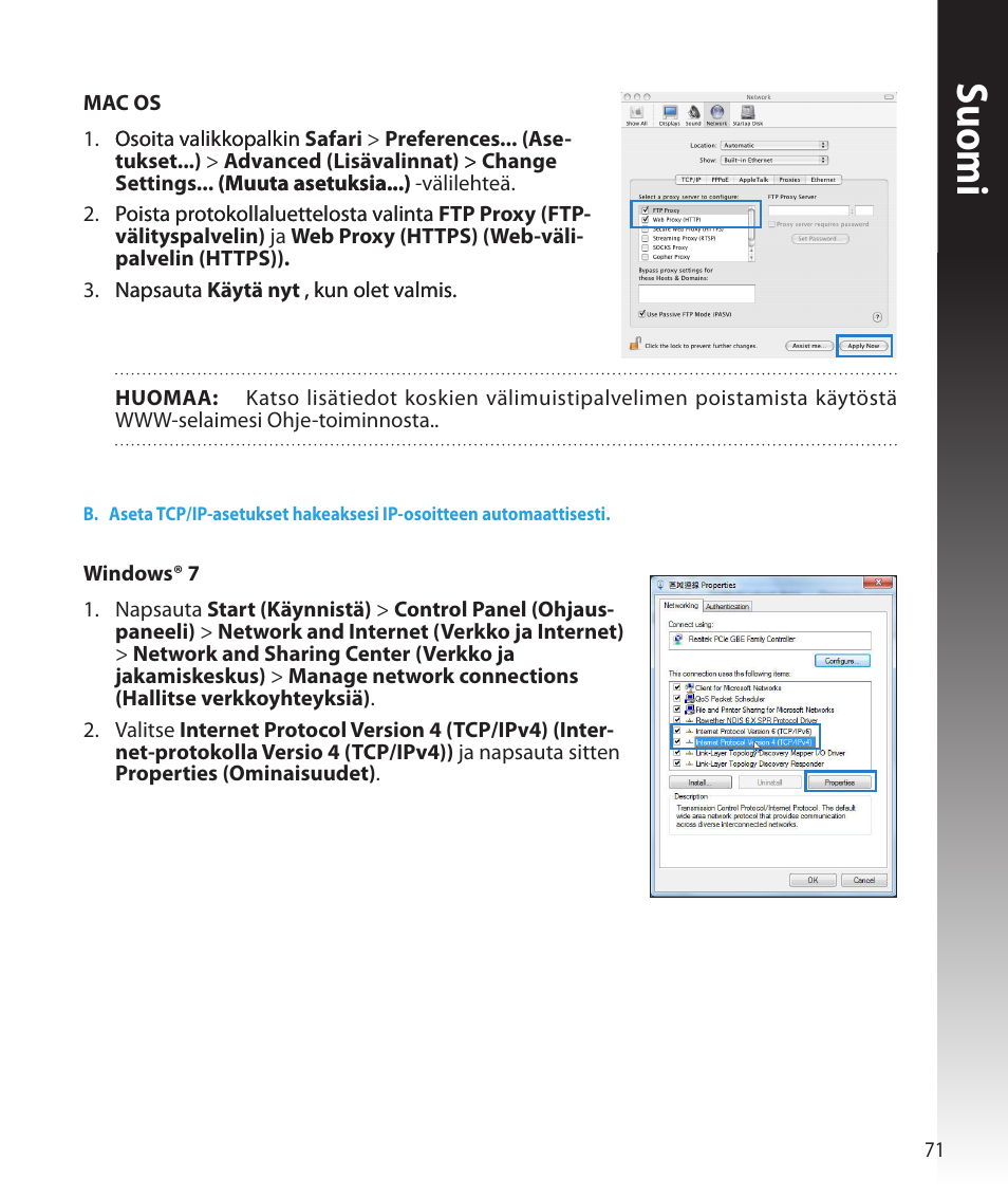 Suomi | Asus RT-N16 User Manual | Page 59 / 147