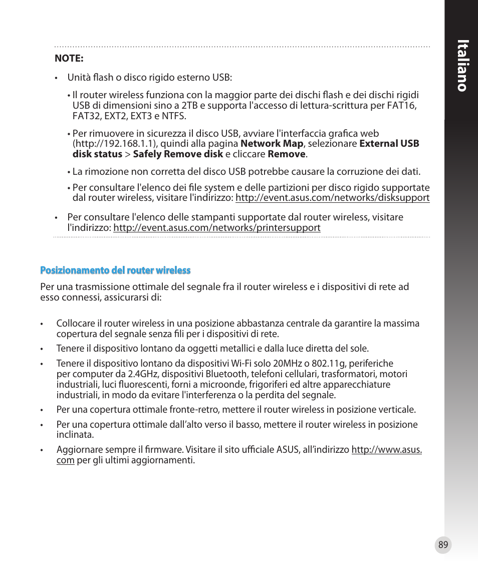 Italiano | Asus RT-N16 User Manual | Page 77 / 147