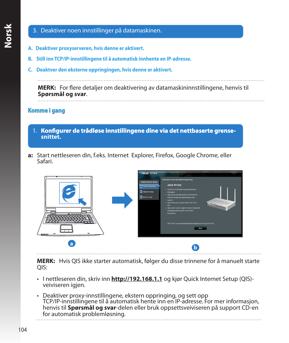Norsk | Asus RT-N16 User Manual | Page 92 / 147