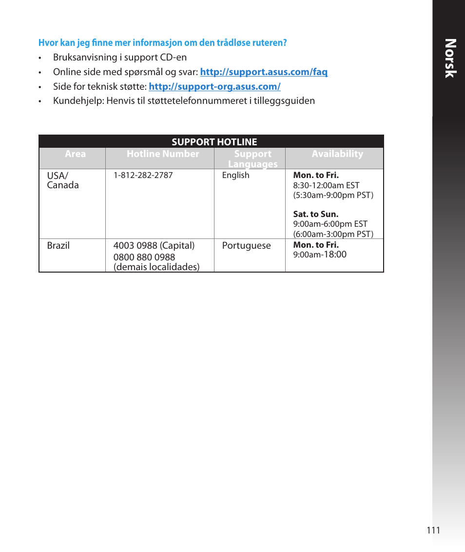 Norsk | Asus RT-N16 User Manual | Page 99 / 147