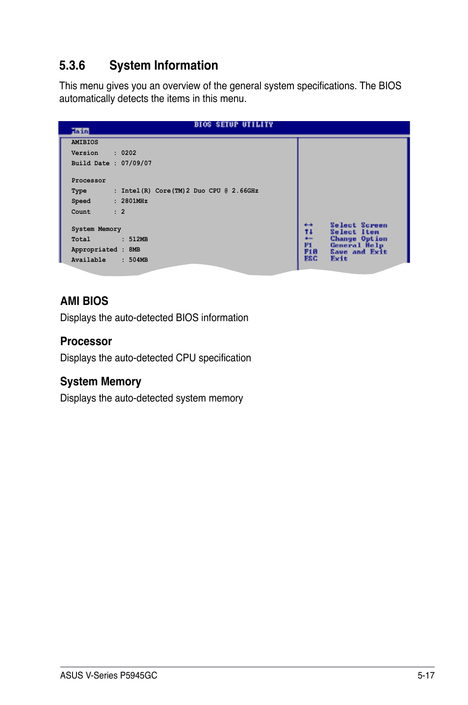 6 system information | Asus V3-P5945GC User Manual | Page 81 / 100