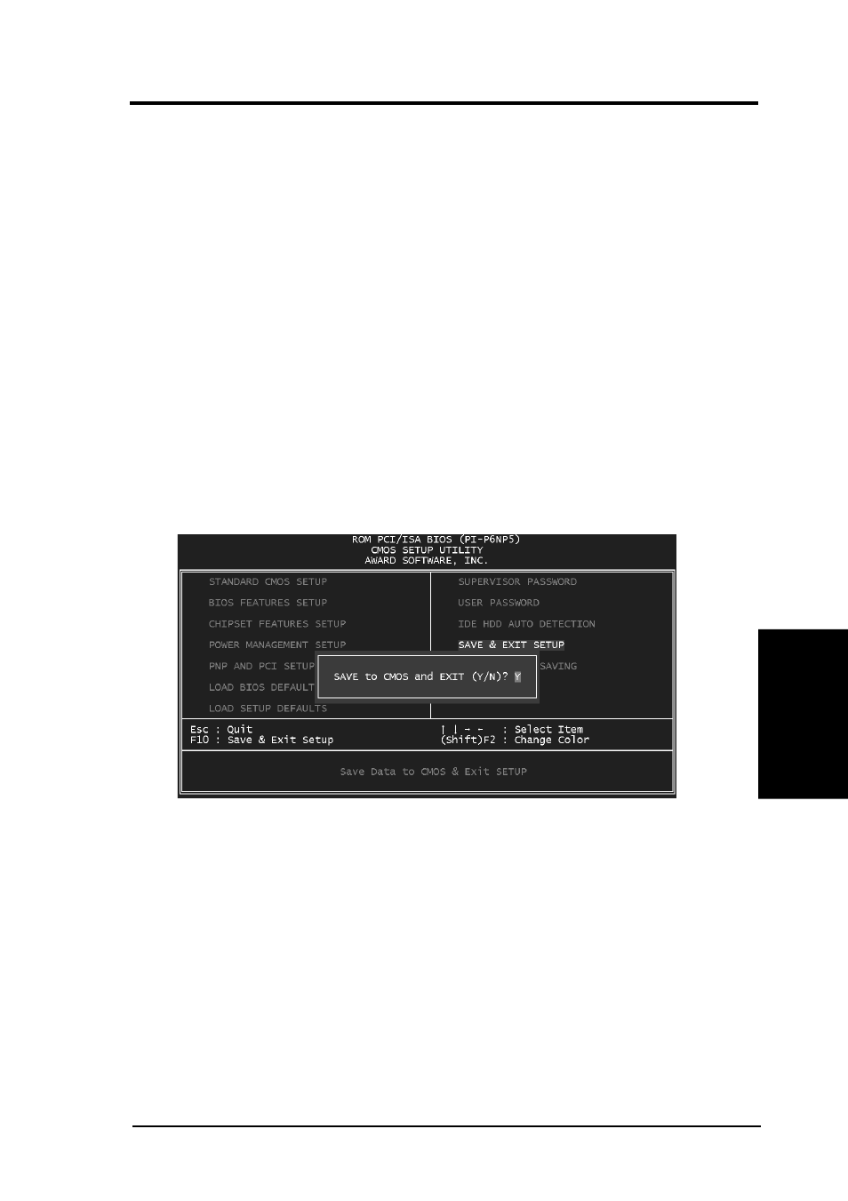 Iv. bios software, Save and exit setup, Exit without saving | Asus P/I-P6NP5 User Manual | Page 53 / 64