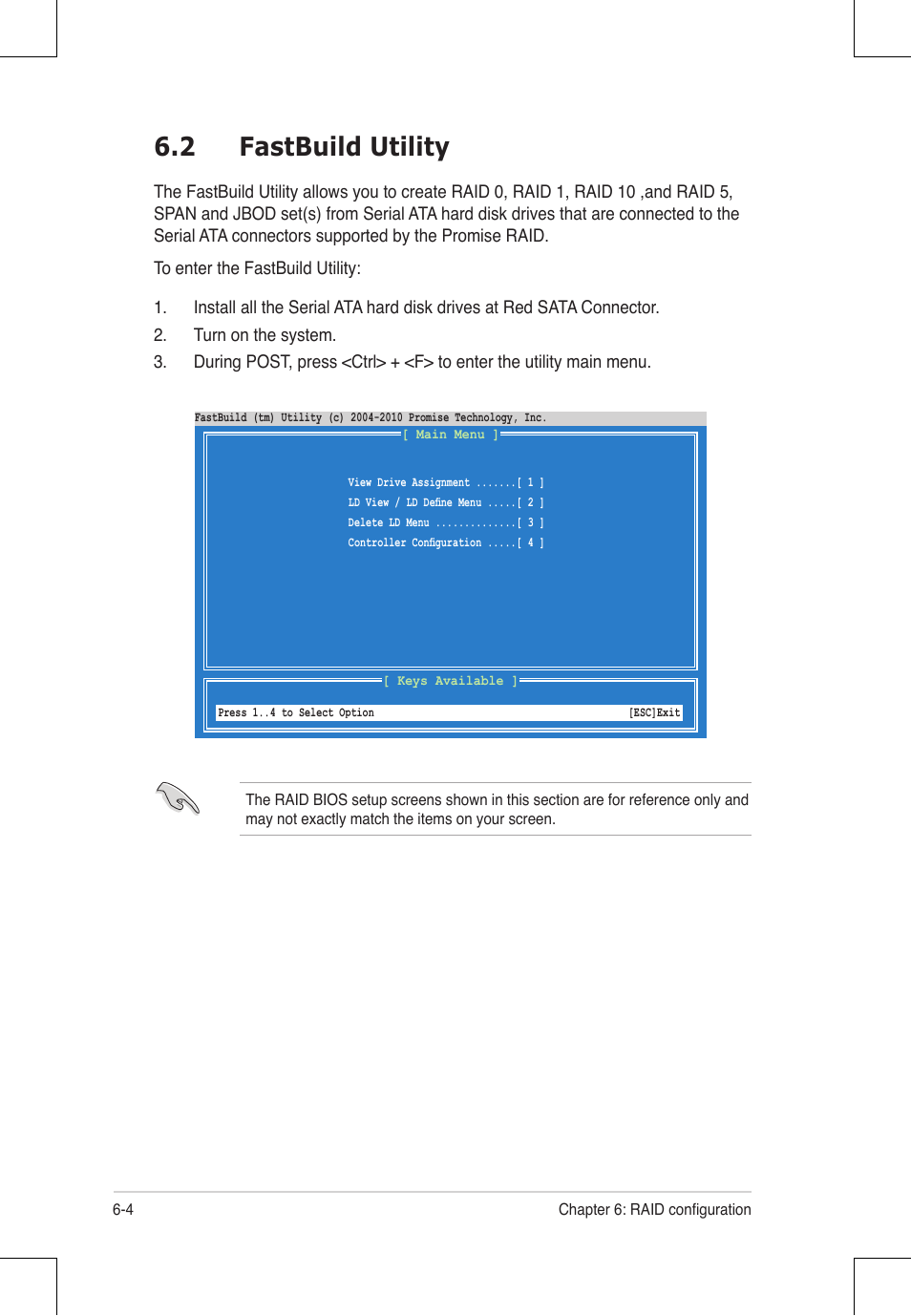 2 fastbuild utility | Asus RS924A-E6/RS8 User Manual | Page 114 / 162