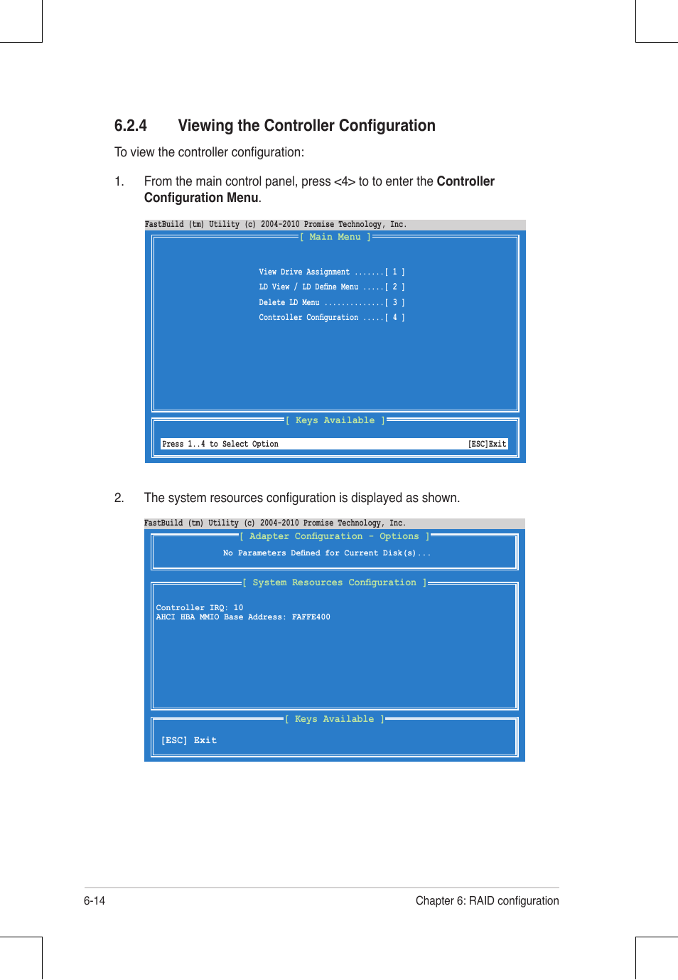 4 viewing the controller configuration | Asus RS924A-E6/RS8 User Manual | Page 124 / 162