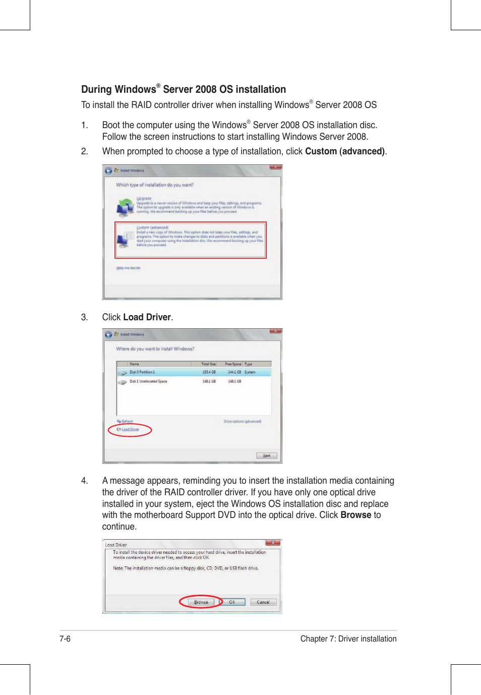 During windows, Server 2008 os installation | Asus RS924A-E6/RS8 User Manual | Page 130 / 162