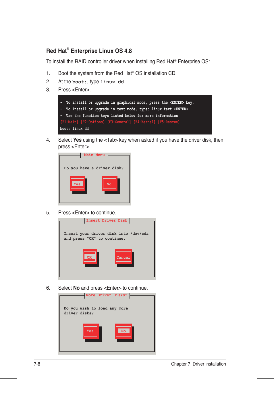 Red hat, Enterprise linux os 4.8 | Asus RS924A-E6/RS8 User Manual | Page 132 / 162