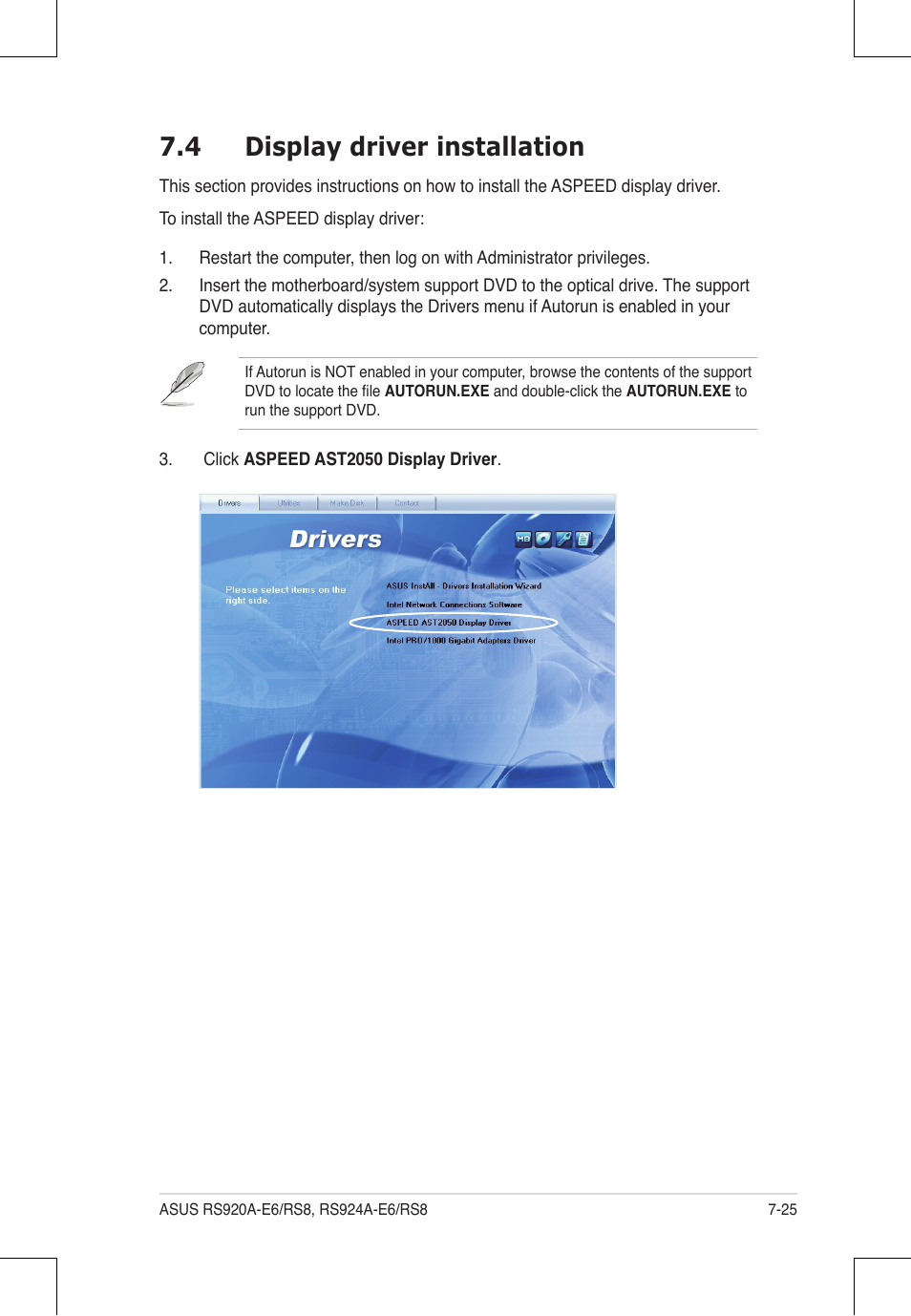 4 display driver installation | Asus RS924A-E6/RS8 User Manual | Page 149 / 162