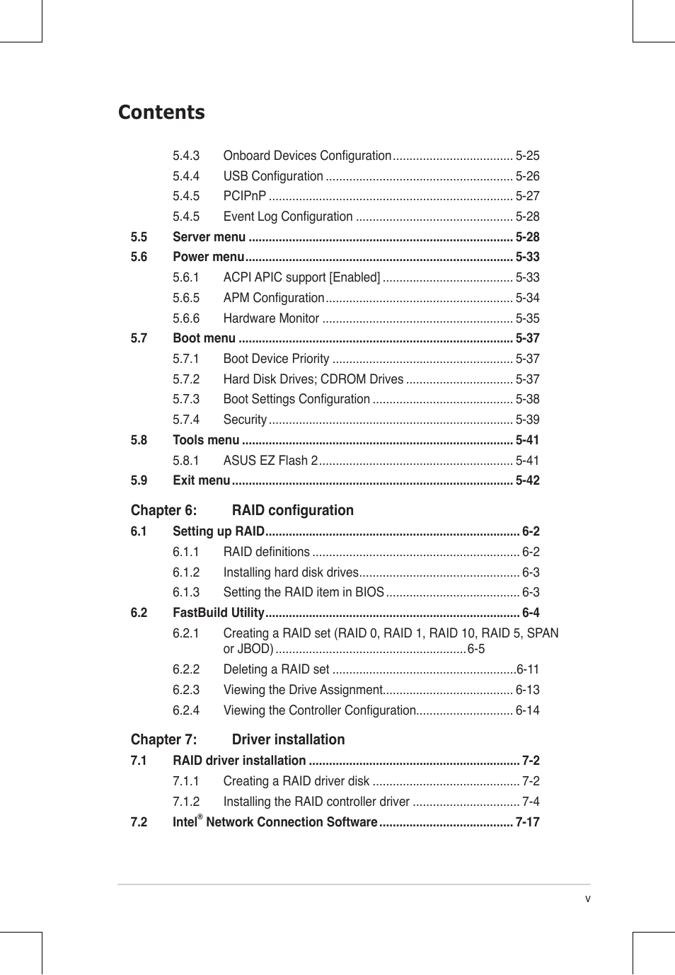 Asus RS924A-E6/RS8 User Manual | Page 5 / 162