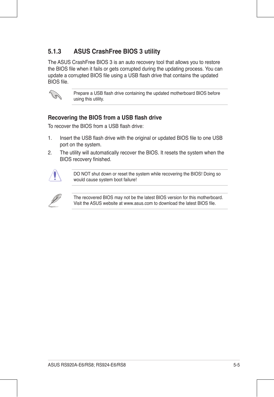 3 asus crashfree bios 3 utility | Asus RS924A-E6/RS8 User Manual | Page 73 / 162
