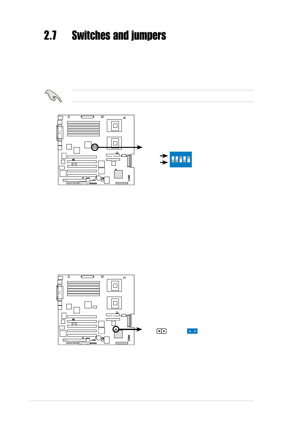 7 switches and jumpers, 1 switches, 2 jumpers | Asus PR-DLS User Manual | Page 40 / 128