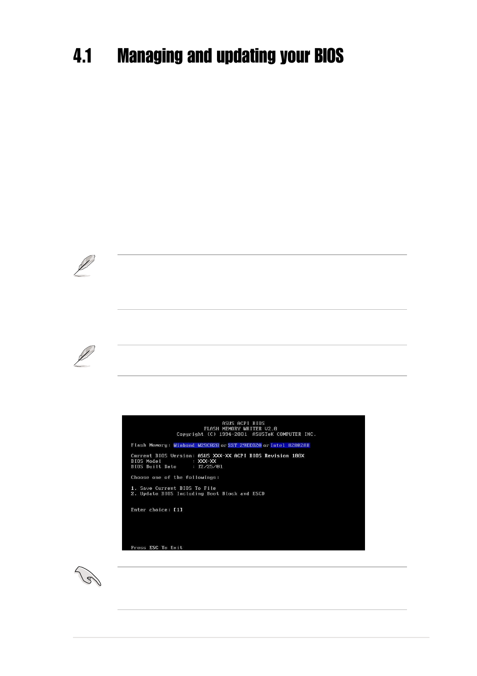 1 managing and updating your bios, 1 creating a bootable disk | Asus PR-DLS User Manual | Page 59 / 128