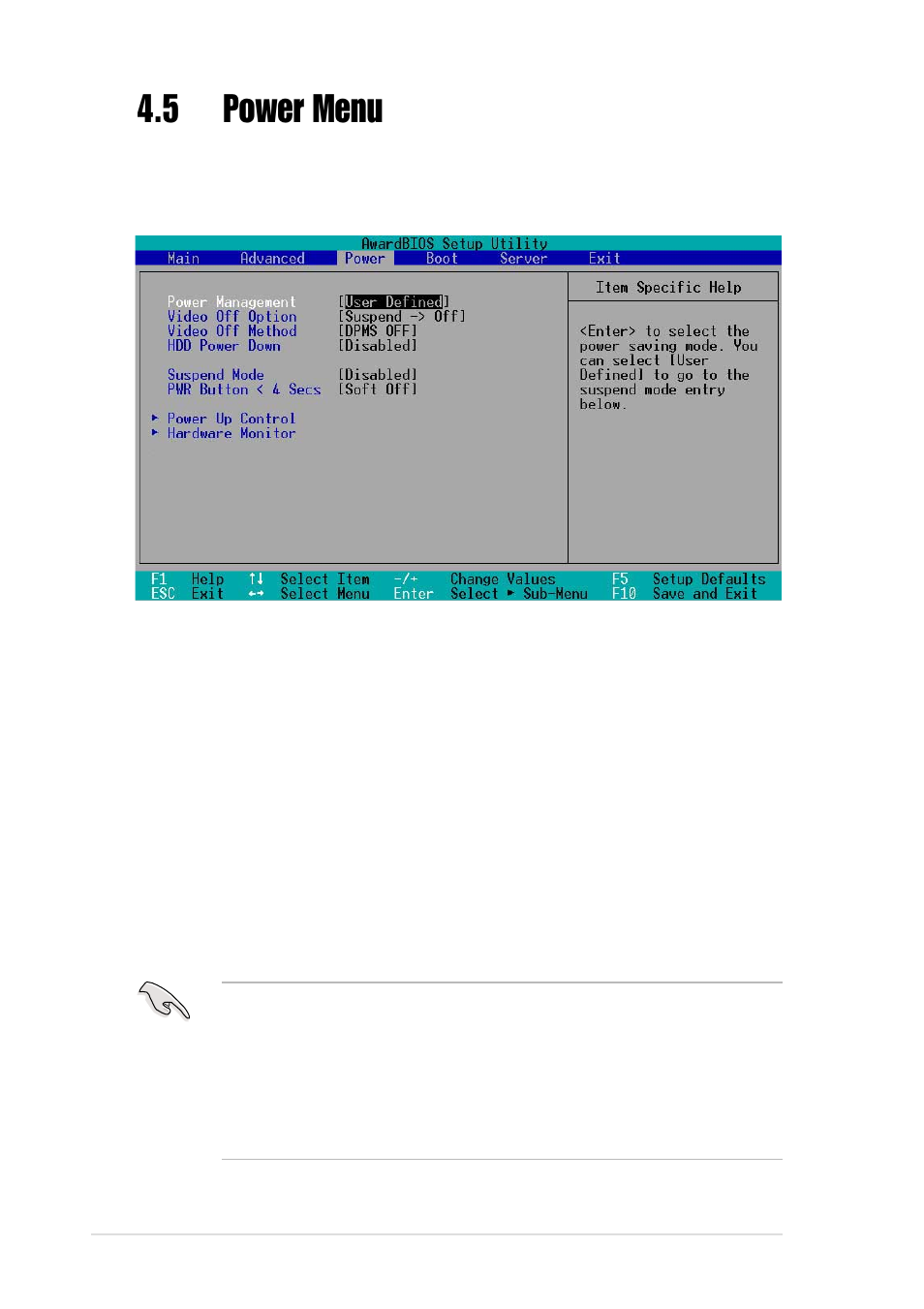 5 power menu | Asus PR-DLS User Manual | Page 80 / 128