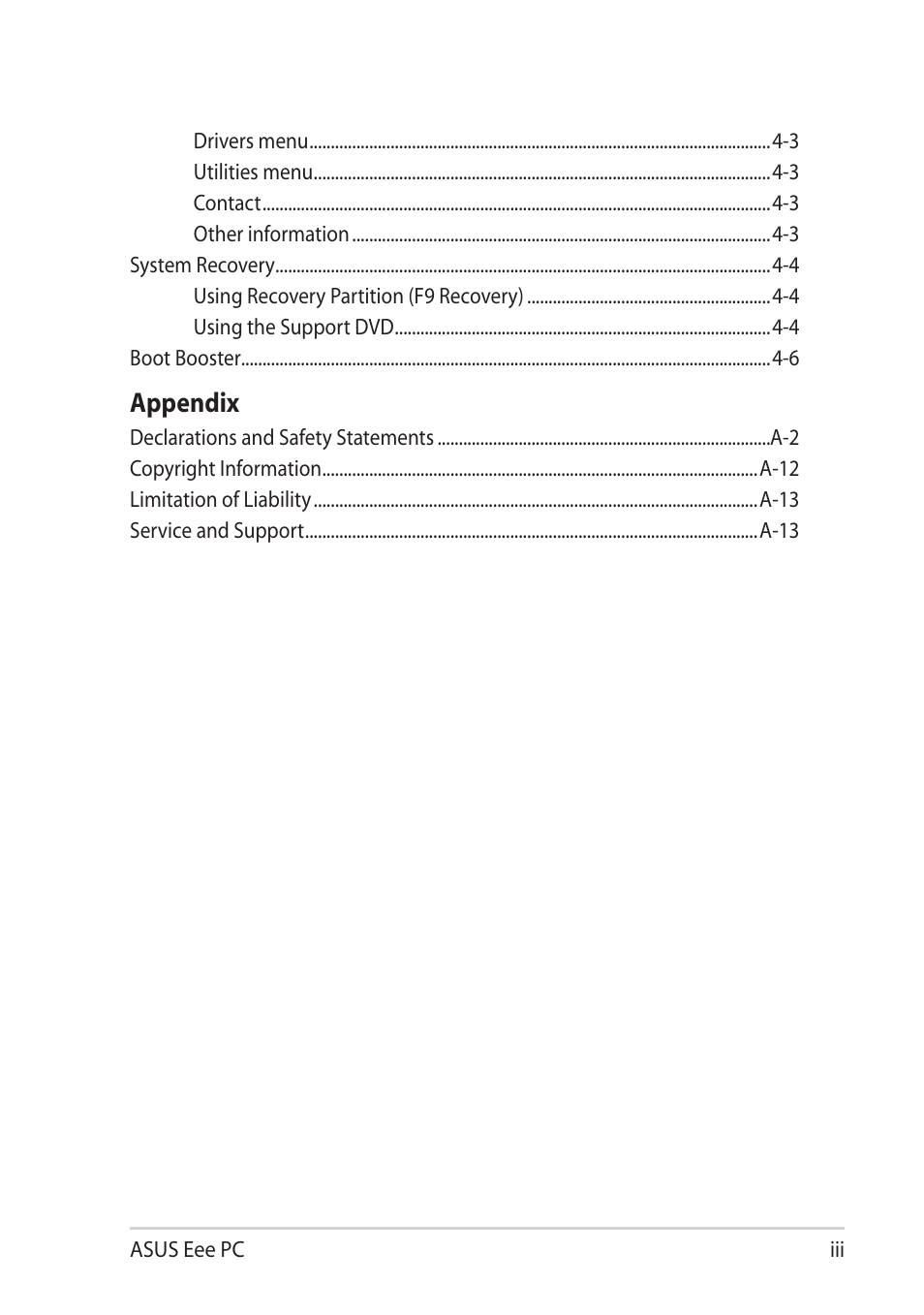 Appendix | Asus Eee PC 1101HA User Manual | Page 3 / 52