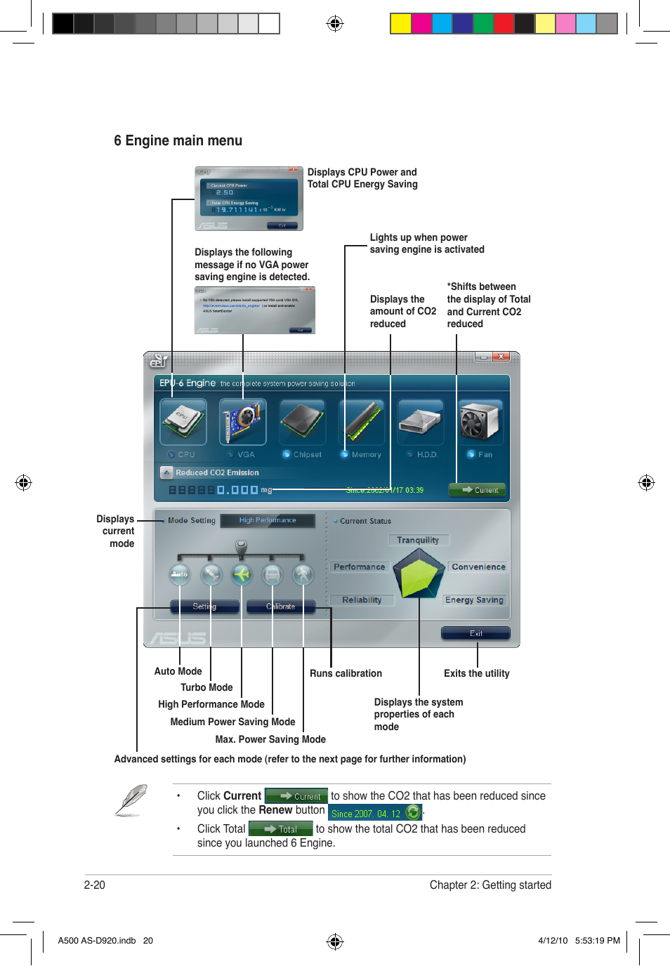 6 engine main menu | Asus BA5190 User Manual | Page 35 / 71