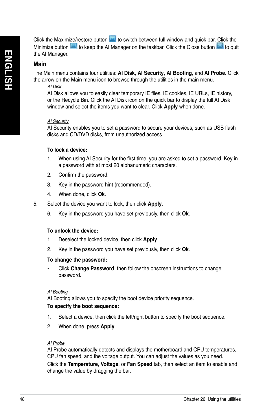 En g lis h en g li sh en g lis h en g li sh | Asus CM1831 User Manual | Page 48 / 70