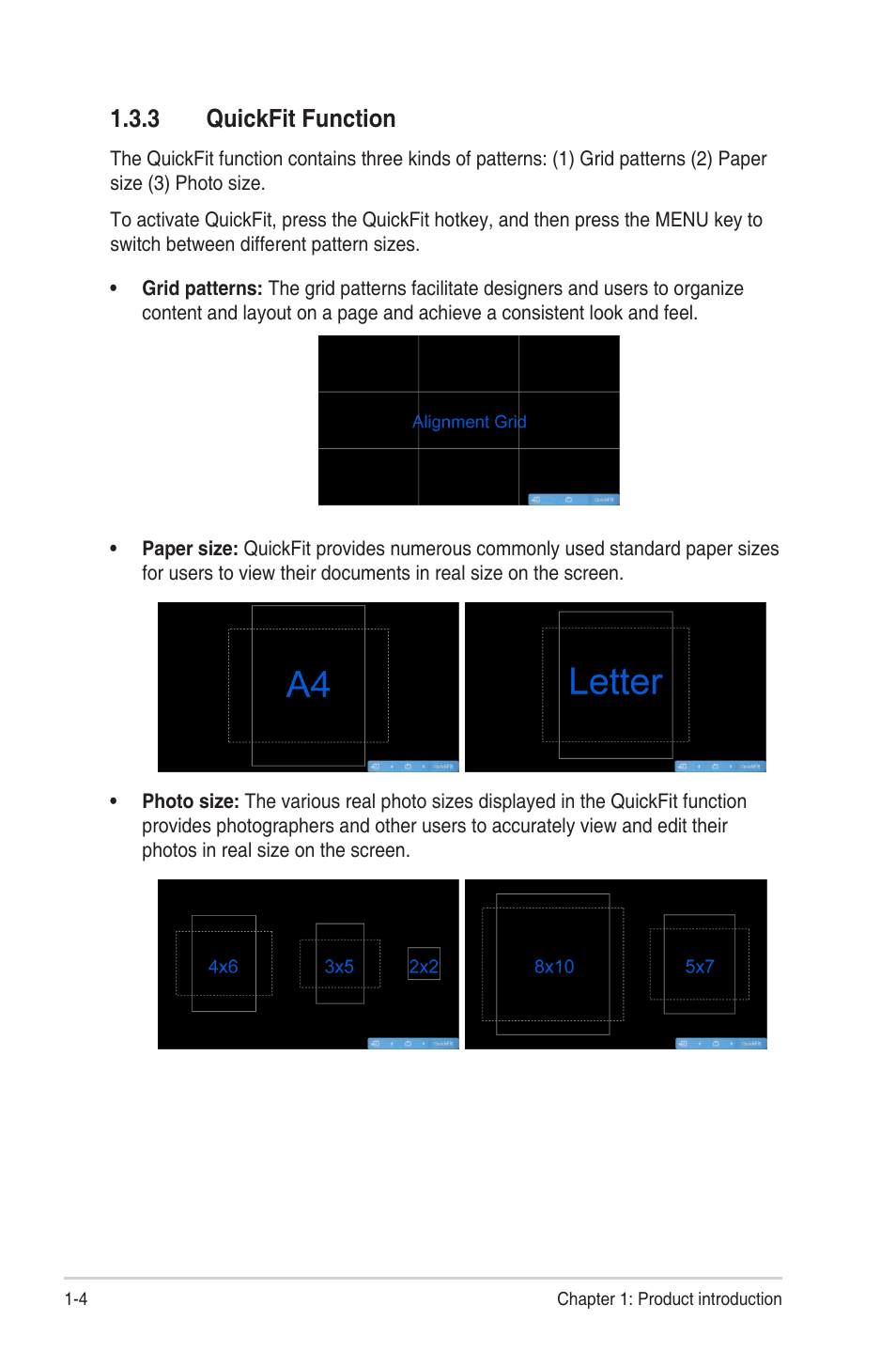 3 quickfit function, Quickfit function -4 | Asus VW24ATLR User Manual | Page 12 / 26