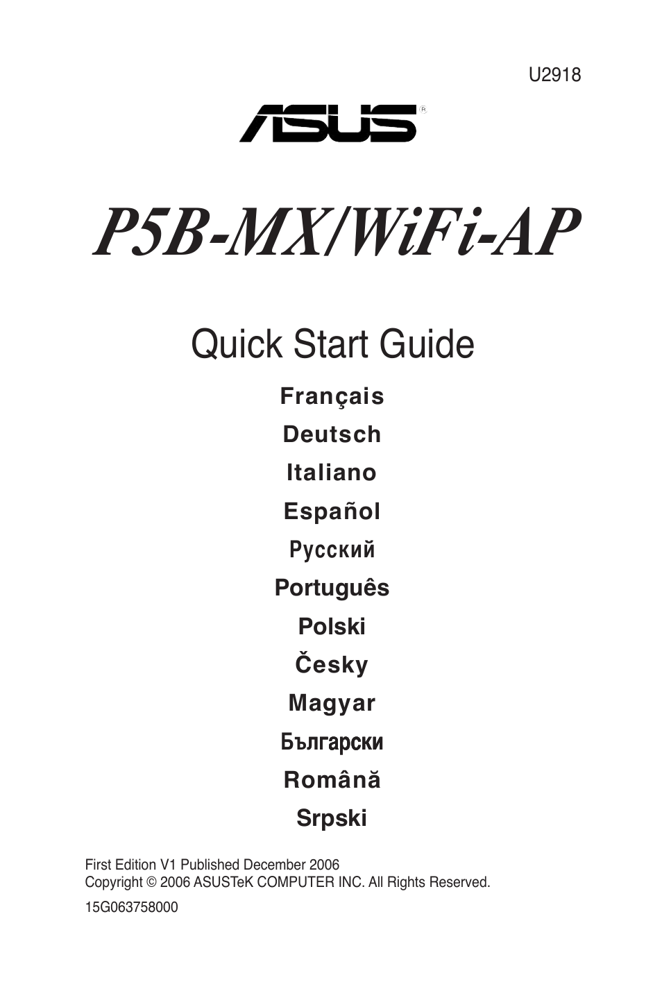 Asus P5B-MX/WIFI-AP User Manual | 38 pages