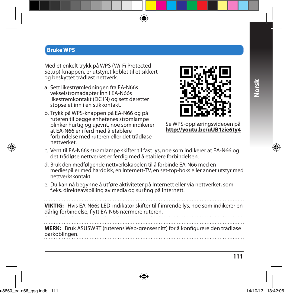 Norsk | Asus EA-N66 User Manual | Page 111 / 178