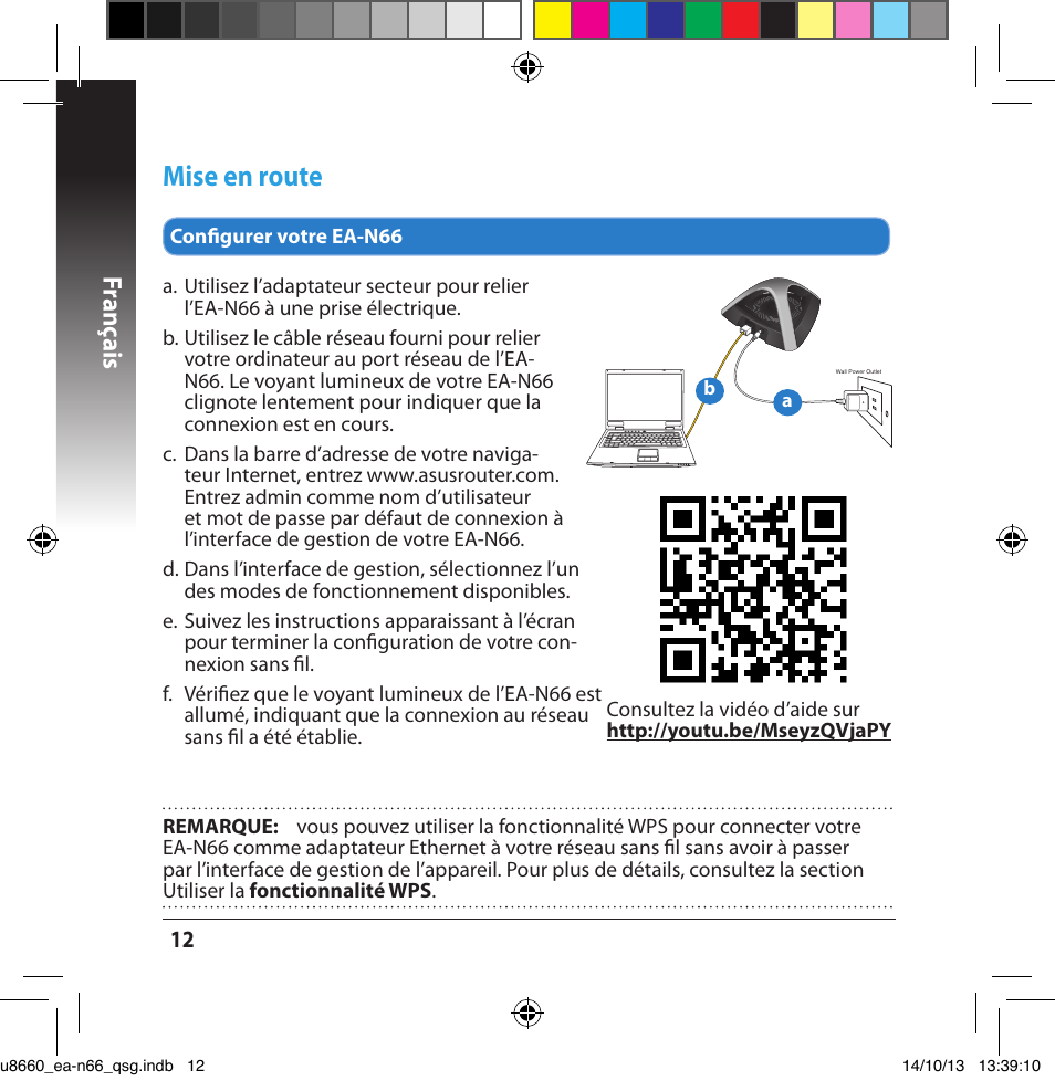 Mise en route, Franç ais | Asus EA-N66 User Manual | Page 12 / 178