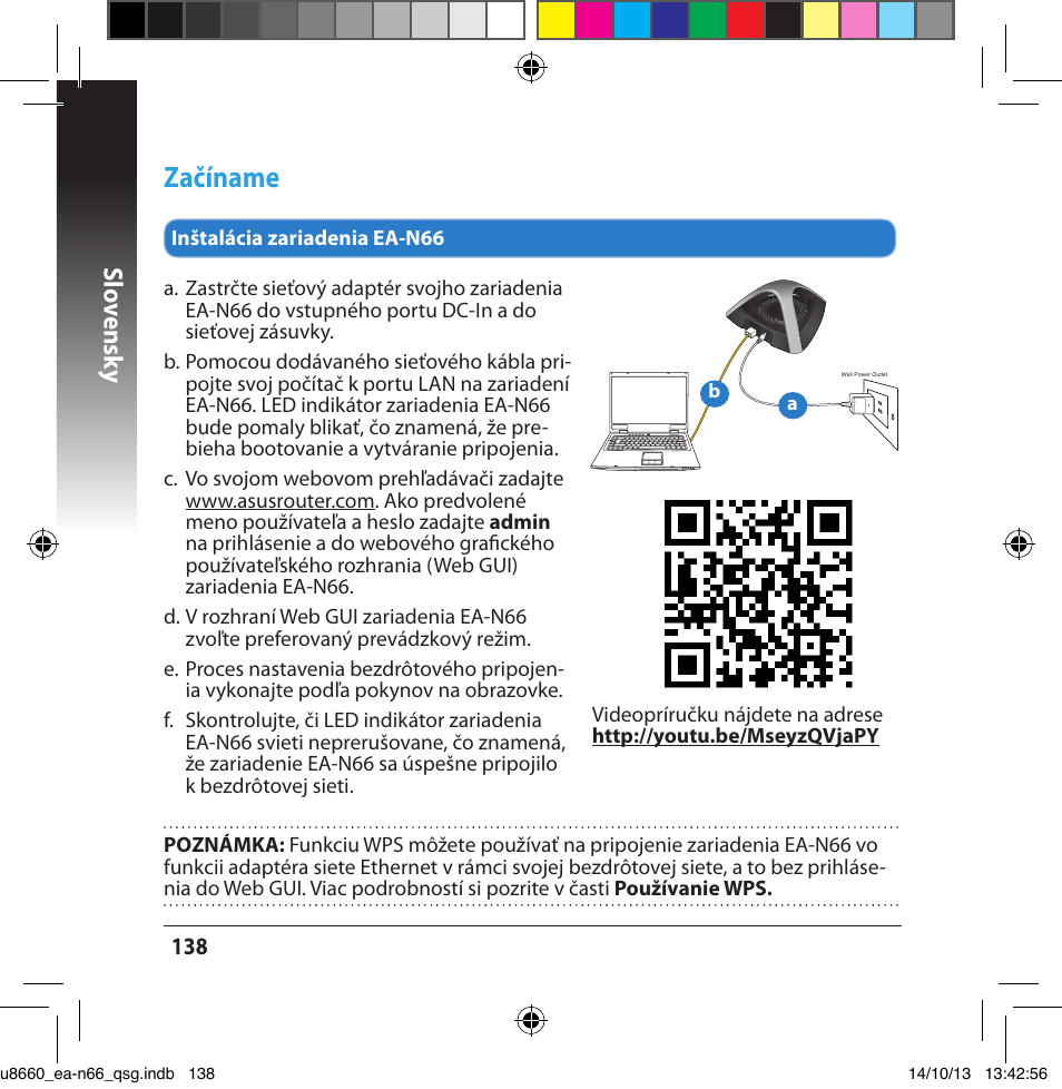 Začíname, Slo vensk y | Asus EA-N66 User Manual | Page 138 / 178