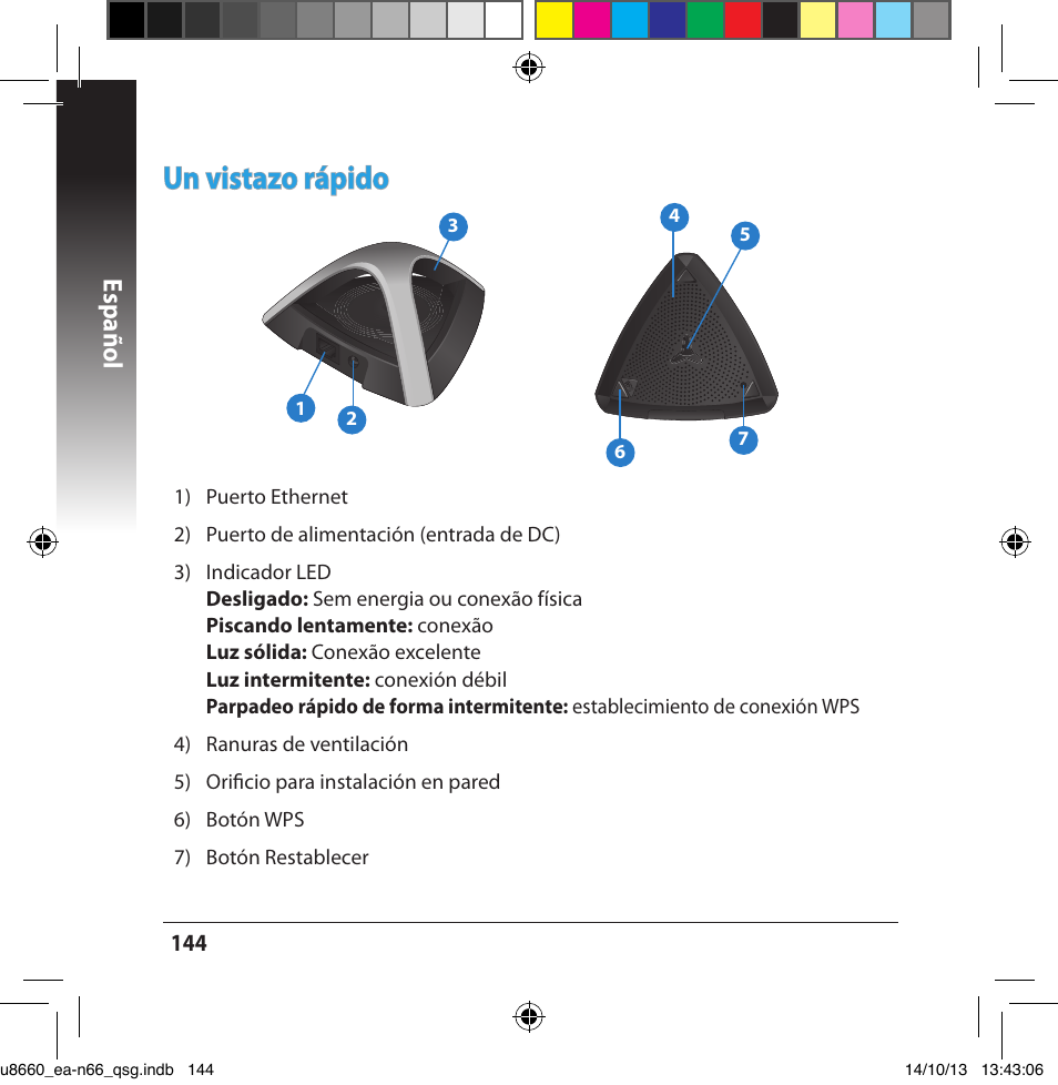 Un vistazo rápido, Español | Asus EA-N66 User Manual | Page 144 / 178