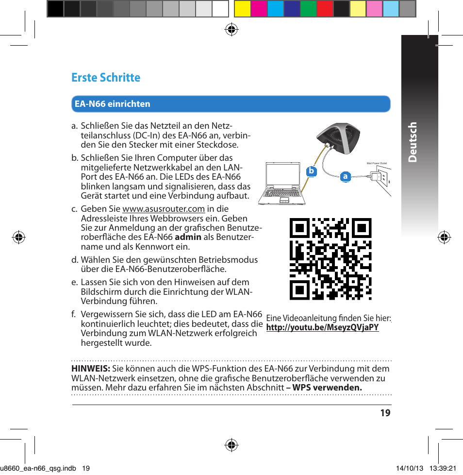 Erste schritte, Deutsch | Asus EA-N66 User Manual | Page 19 / 178