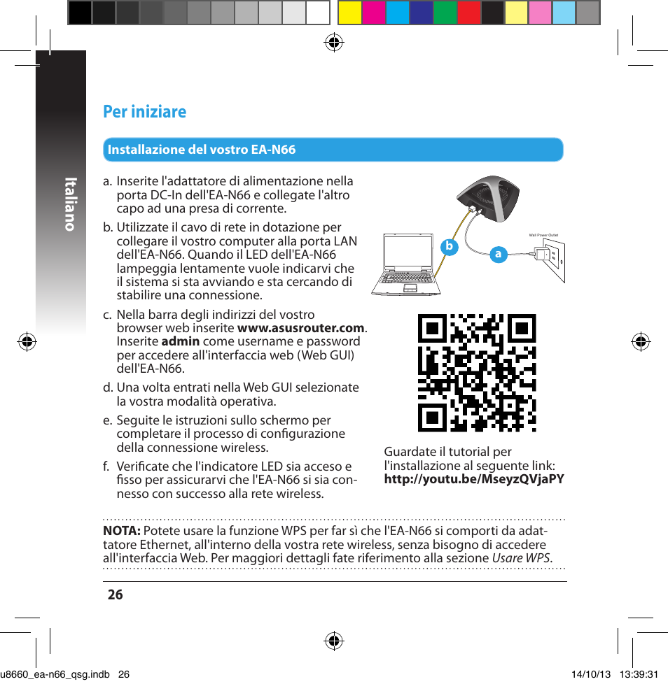 Per iniziare, Italiano | Asus EA-N66 User Manual | Page 26 / 178