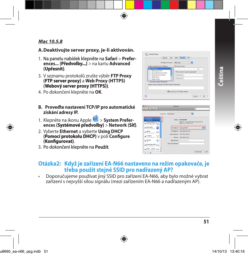 Čeština | Asus EA-N66 User Manual | Page 51 / 178